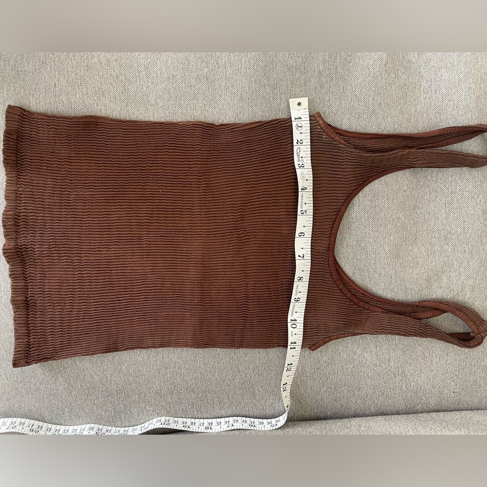 bebe Brown Ribbed Tank Top - Picture 3 of 4